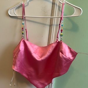 Forever 21 pink crop. never worn size large